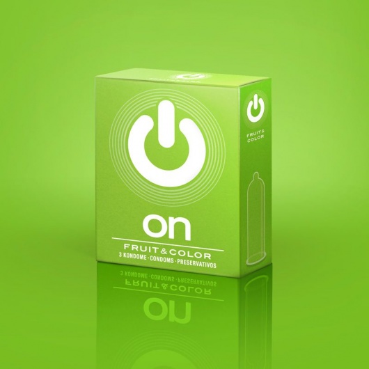 Цветные ароматизированные презервативы ON) Fruit   Color - 3 шт. - ON) - купить с доставкой в Пензе