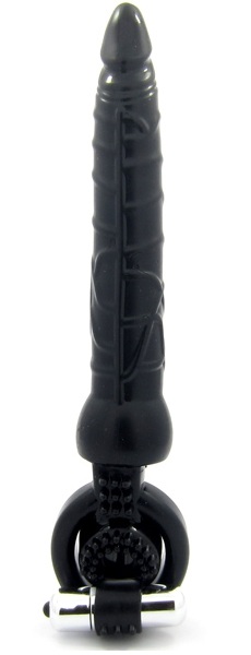 Черная вибронасадка с анальным стимулятором - ToyFa - в Пензе купить с доставкой