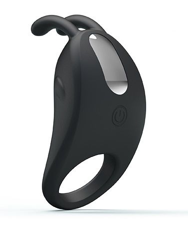 Чёрное эрекционное кольцо с вибрацией Rabbit Vibrator - Baile - в Пензе купить с доставкой