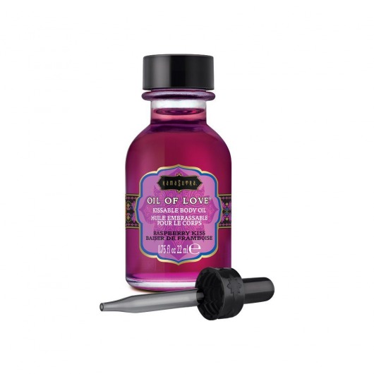 Масло для ласк с ароматом малины Oil of Love Raspberry Kiss - 22 мл. - Kama Sutra - купить с доставкой в Пензе
