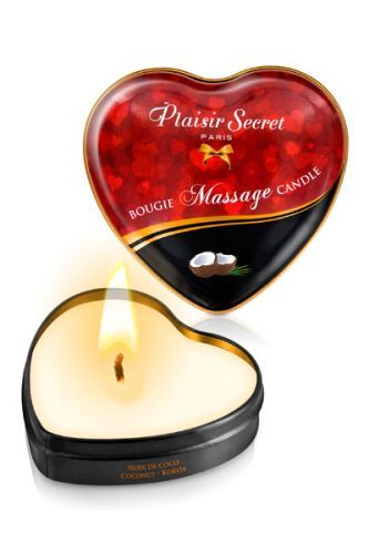 Массажная свеча с ароматом кокоса Bougie Massage Candle - 35 мл. - Plaisir Secret - купить с доставкой в Пензе