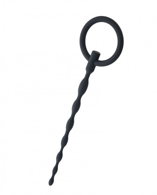 Чёрный уретральный плаг с кольцом - ToyFa - купить с доставкой в Пензе