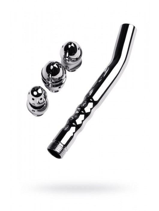 Металлический анальный душ с тремя насадками - ToyFa - купить с доставкой в Пензе