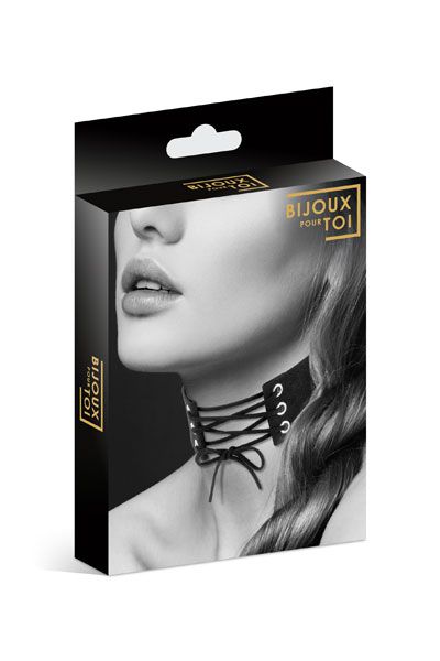 Оригинальный ошейник-чокер со шнуровкой - Bijoux Pour Toi - купить с доставкой в Пензе