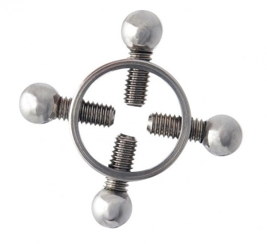 Серебристые зажимы для сосков на винтах - ToyFa - купить с доставкой в Пензе