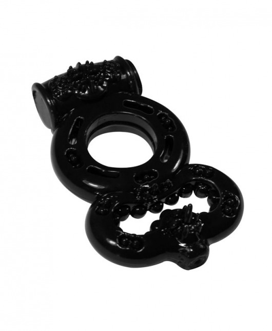 Чёрное эрекционное кольцо Rings Treadle с подхватом - Lola Games - в Пензе купить с доставкой
