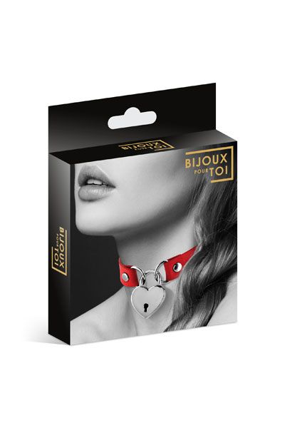 Красный чокер с замком в форме сердца - Bijoux Pour Toi - купить с доставкой в Пензе
