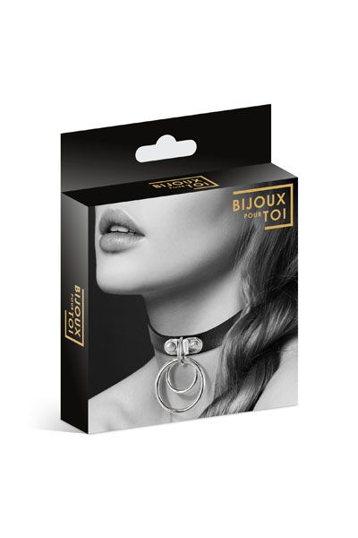 Черный чокер с двумя кольцами - Bijoux Pour Toi - купить с доставкой в Пензе