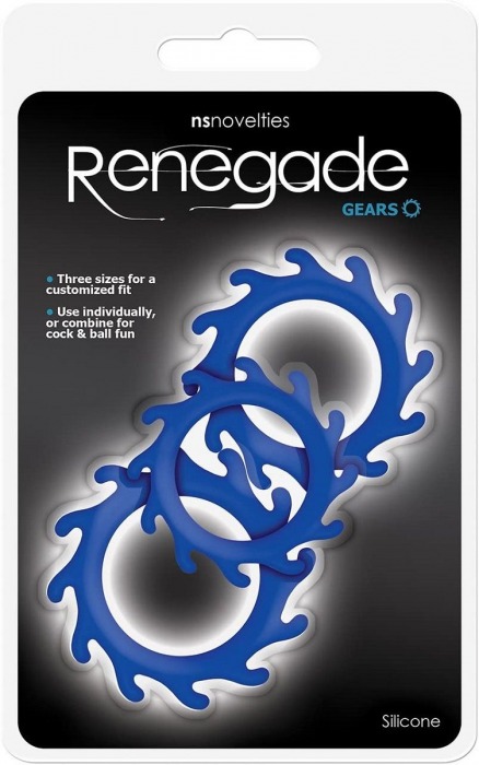 Набор из 3 синих эрекционных колец Renegade Gears - NS Novelties - в Пензе купить с доставкой