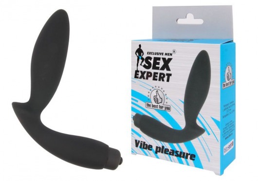 Чёрный вибростимулятор простаты Sex Expert Vibe Pleasure - Sex Expert - в Пензе купить с доставкой