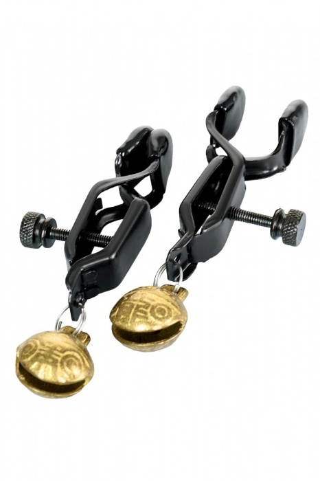 Черно-золотистые зажимы для сосков TOYFA Theatre - ToyFa - купить с доставкой в Пензе