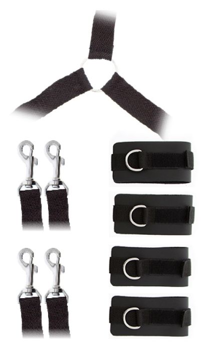 Комплект наручников и поножей LUXURIOUS BED RESTRAINT CUFF SET - Blush Novelties - купить с доставкой в Пензе