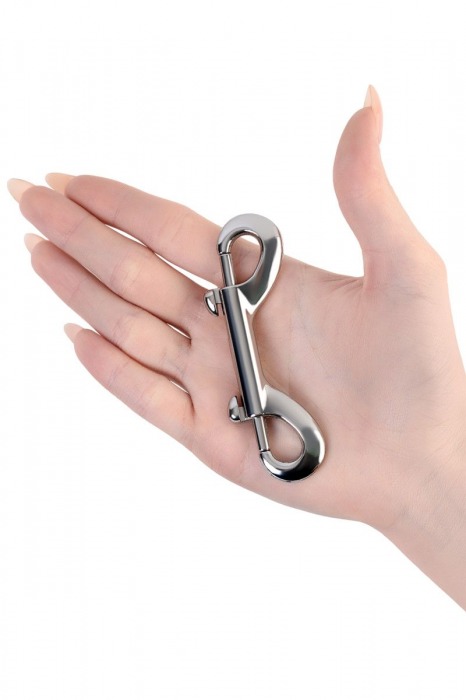 Серебристый двухсторонний карабин TOYFA Metal - ToyFa - купить с доставкой в Пензе