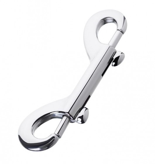 Серебристый двухсторонний карабин TOYFA Metal - ToyFa - купить с доставкой в Пензе