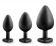 Набор черных анальных пробок с красным кристаллом-сердечком Bling Plugs Training Kit - Blush Novelties - купить с доставкой в Пензе