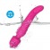 Ярко-розовый двусторонний wand-вибромассажер с рифленой ручкой - 22,5 см. - Silicone Toys купить в Пензе с доставкой в Orgasmix.ru Ярко-розовый двусторонний wand-вибромассажер с рифленой ручкой - 22,5 см. - Silicone Toys