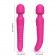 Ярко-розовый двусторонний wand-вибромассажер с рифленой ручкой - 22,5 см. - Silicone Toys купить в Пензе с доставкой в Orgasmix.ru Ярко-розовый двусторонний wand-вибромассажер с рифленой ручкой - 22,5 см. - Silicone Toys