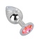 Большой стальной плаг с розовым кристаллом Pink Bubble Gum - 9,5 см. - Erotic Fantasy - купить с доставкой в Пензе